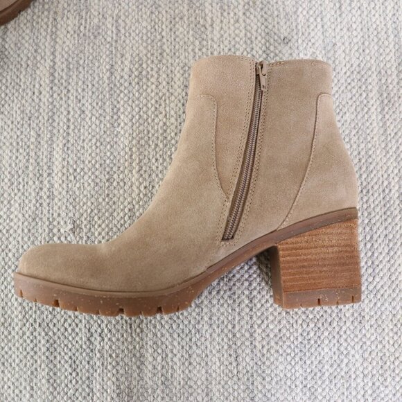 Korks by Kork-Ease Esmerelda Ankle Boots Women’s 10 M Taupe Suede Block Heel Zip - Picture 11 of 16